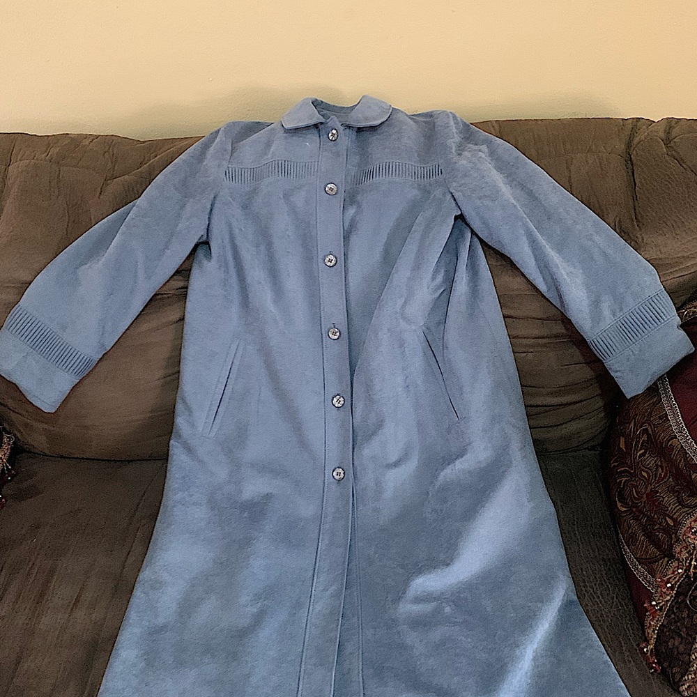 Forecaster of Boston Blue Suede Trench Coat
